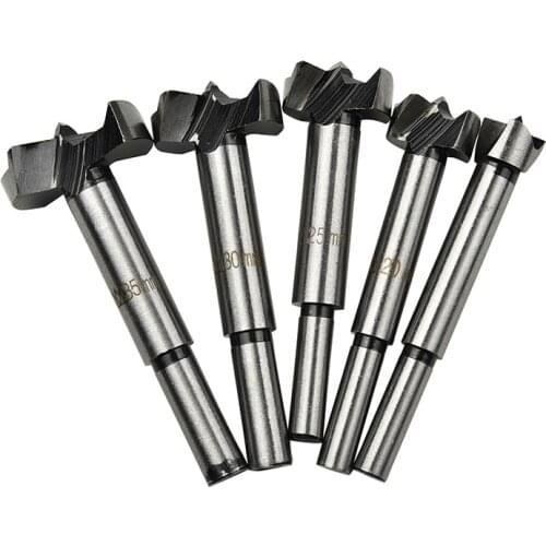 5pcs Drill Bit Hinge Hole Boring Cutter Wood Drill Bit Wood Turning Hole Saw Woodworking Drills 15mm 20mm 25mm 30mm 35mm