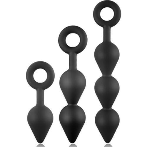 Unisex! Silicone Ring-pull Anal Beads Male Prostate Massager Womans G-spot Stimulator Gay Sex Toys Adult Products Sex Shop