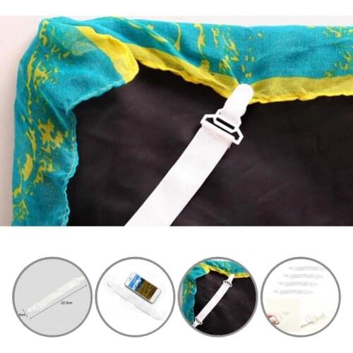 Tear Resistant White Bed Sheet Clips Straps Sheet Holder Mattress Clips for Mattress Pads