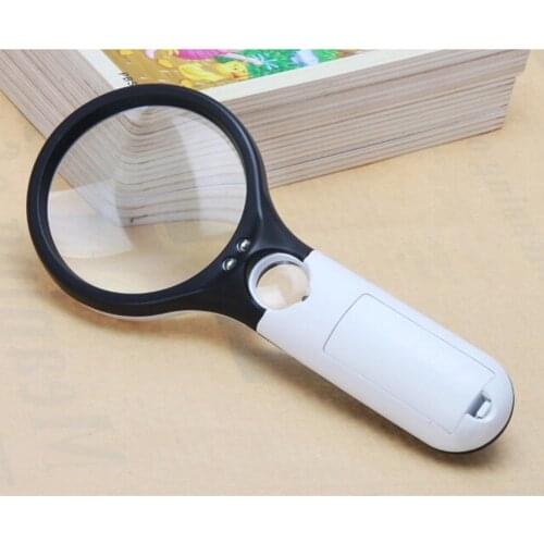 3 LED Light Lens 45X Magnifying Glass Lens Handheld LED Glasses Magnifier Mini Pocket Reading Jewelry Watch Loupe Microscope