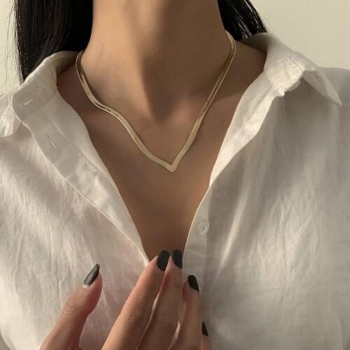 V Shape Snake Bone Chain Choker Necklaces For Women Girls Classic Trendy Punk Style Hip Hop Necklace Fashion Jewelry Gifts