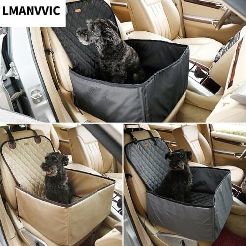 Dog Car Seat Protector Pet Carrier Bag Waterproof Folding Hammock Pet Back Bag for Dog Cat Safe Travel Grid Front Cover Seat