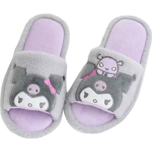 10 Styles Anime Figures Kawaii Kuromi Cinnamoroll Kitty My Melody Purin Dog Plush Fashion Platform Home Shoes Girl Gift