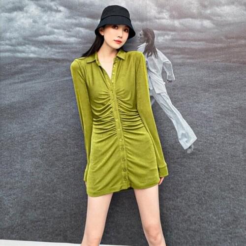 Womens Vintage Sexy V-neck High Waist bodycon dress 2021 Spring New Slim Mini Dress Ladies Casual Vestidos
