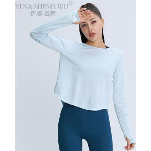 Women Yoga Shirts with Thumb Long Sleeve Yoga Tops Quick Dry Hollow Back Sports Gym Shirts Fitness T-shirts Jogging Sportswears