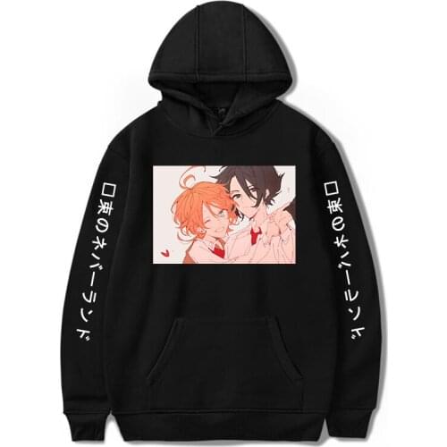 Winter Warm Promised Neverland Student Hoodie Unisex leisure Fashion Anime Print Long Sleeve Hooded Pullovers Loose Sweatshirts
