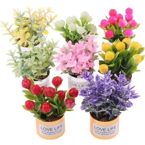 1Pc 1:12 Dollhouse Mini Iron Potted Plant Pot Lavender Plant Home Garden Decor Dollhouse Collection Baby Kids' Toys