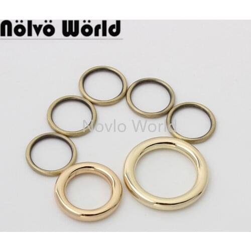 10-50 pieces 5 colors 13 14 19mm 2.0mm 4.0mm wire alloy welded non-opened O rings for purse strap chain bag hardware