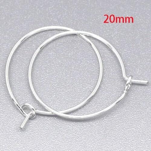 1000 Pcs Silver Plated Metal Hoops Earring Findings Wine Glass Charm Rings 20mm DIY Jewelry Making(W00861T)