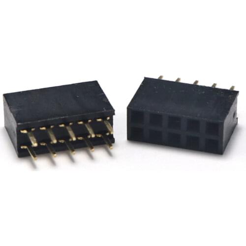 50pcs 2x5 Pin 2.54mm Double Row Female Pin Header 10P PCB Socket Connector