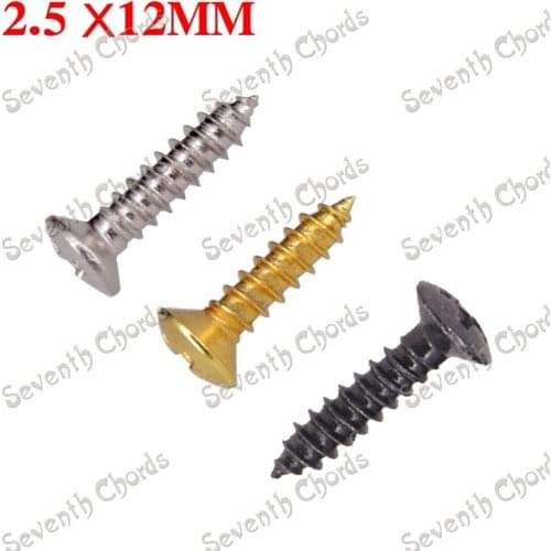 60 Pcs 2.5*12MM Electric Bass Guitar Pickguard Screws BackPlate Jack Plate Truss Rod Cover Mounting screws - Silver-Black Choose