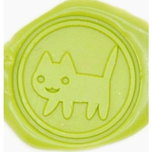 Cute Cat Wax Seal Stamp, Brass Head with Wooden Handle, Wedding Invitation Wax Seal Sealing