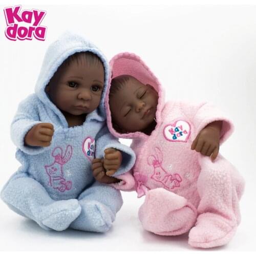 KAYDORA 10 Inch 28CM Mini Baby Dolls Reborn Handmade Bebe Lifelike Twins Baby Dolls Realistic Full Vinyl Dolls Birthday Gifts