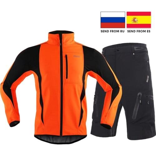 Men Cycling Jacket Waterproof Windproof Thermal Fleece Bike Jersey MTB Bicycle Riding Running Shorts Lightweight Cycling Shorts