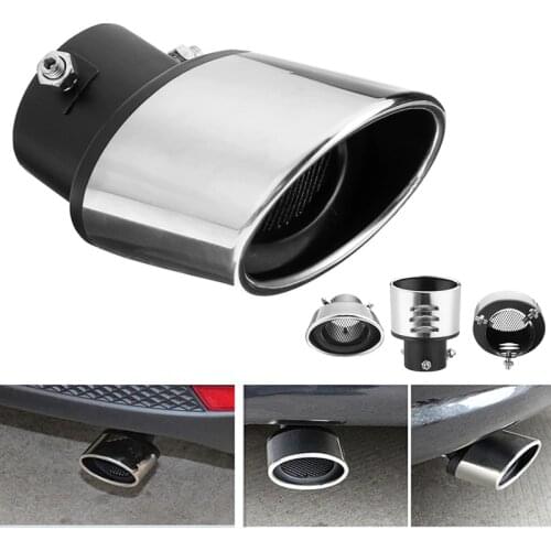 61mm Universal Chrome Car Auto Exhaust Muffler Tip End Tail Pipe Stainless Steel For 2.4inch Diameter System