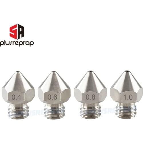 Nozzle Size 13x8mm 0.4mm 0.6mm 0.8mm 1.0mm for 1.75mm Filament 3D Printer Stainless Steel Extruder