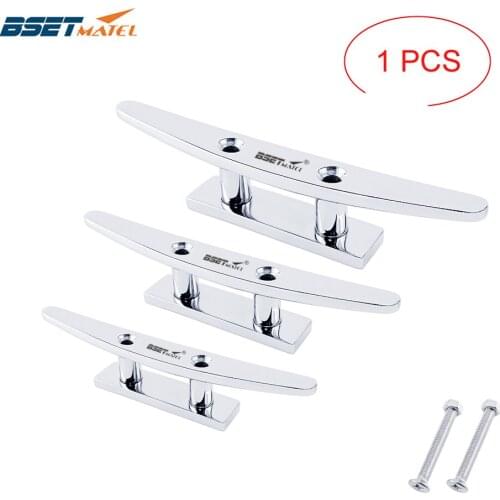 Stainless Steel 316 Low Flat Cleat Boat Cleats Deck Rope Cleat Mooring Dock Cleat Marine Hardware Yacht Accessories Lock bolt