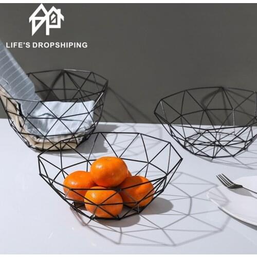 NEW Simple Fruit Basket Plate Container Bowl Kitchen Drain Rack Fruit Snack Display Storage Holder Tray Table Storage Basket