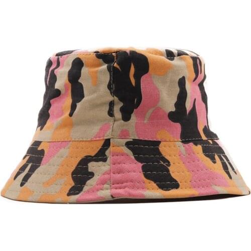 5pc Camouflage Bucket Hat Women Men Camo Cap Boys Girls Sunhats Male Female Sunhat Womens Sun Hats Mens Caps Streetwear