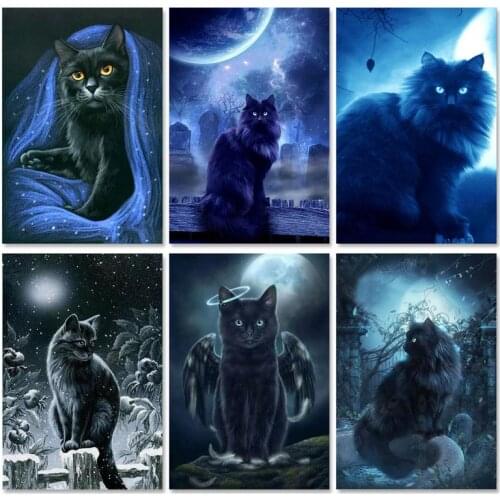 PhotoCustom Oil Painting By Numbers For Adults Frameless Cat 60x75cm DIY Paint By Numbers On Canvas Animals Home Decor