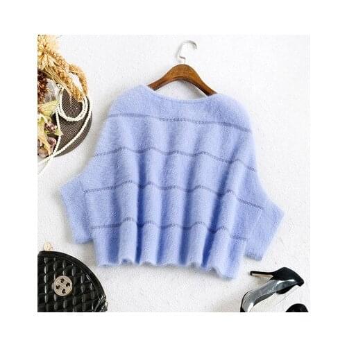New winter cloak bat sleeve Pullover Sweater Mao Shuidiao female mink cashmere shawl short coat