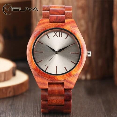 YISUYA Luxury Wooden Watches Creative Silver Dial Handmade Bamboo Men Wristwatch Wood Band Japan Quartz Clock relogio masculino