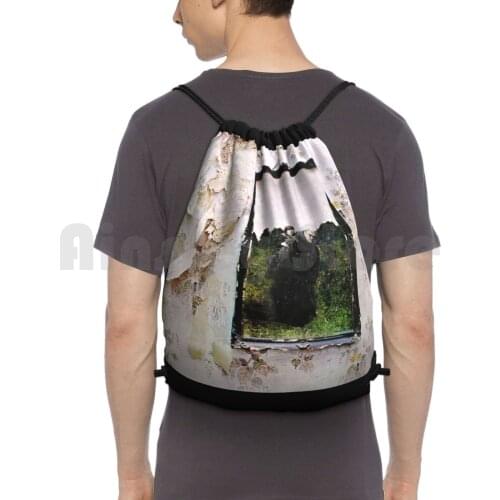 In Through Backpack Drawstring Bag Riding Climbing Gym Bag Music Vinyl Vinyl Records Vinyl Record Gramophone Popart Pop Mash