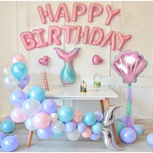 1pc Mermaid Tail foil Balloons Ocean hawaii party supplies globos Baby Shower girl birthday Party Decorations Kids beach toys