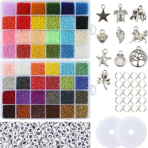 Cross-border m glass bead composite suit cross-stitch 48 lattice pearl beads material of diy accessories customized by hand