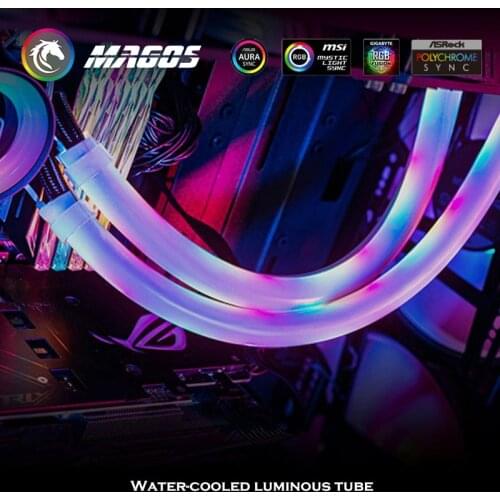 PC Water Cooling Master Light-emitting Tube,Silicone Material, Water-cooled Radiator,5V ARGB SYNC Light,A1-12mm