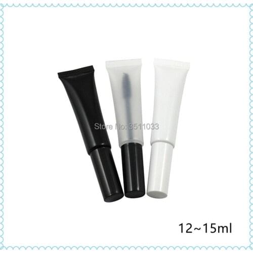 NEW 15ml Black White Plastic Soft Hose Tube for Mascara Empty Clear Matte Portable Squeezable Mascara Eyelash Cream Container