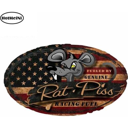 HotMeiNi 13cm x 7.6cm For Rat Rod Rat Piss Racing Fuel Vinyl Car Wrap Stickers Car Graphic Decal Repair Sticker Pull Flower