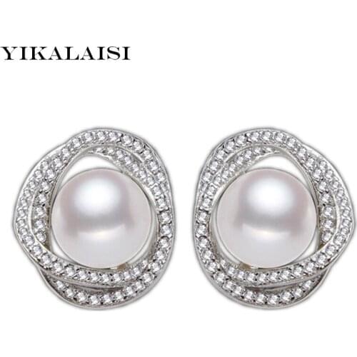 YIKALAISI 2017 new Fashion Pearl Earrings jewelry For Women Jewelry Of Romantic Fresh water pearl 925 sterling silver jewelry