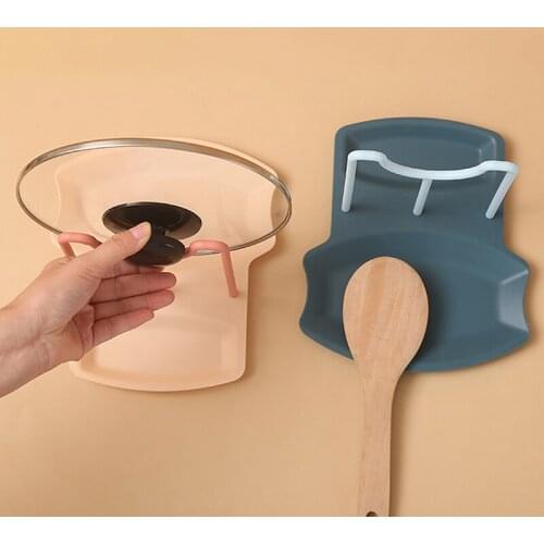 1Pcs Plastic Pot Lid Rack Spoon Holder Space Saving Cooking Tools Kitchen Gadget