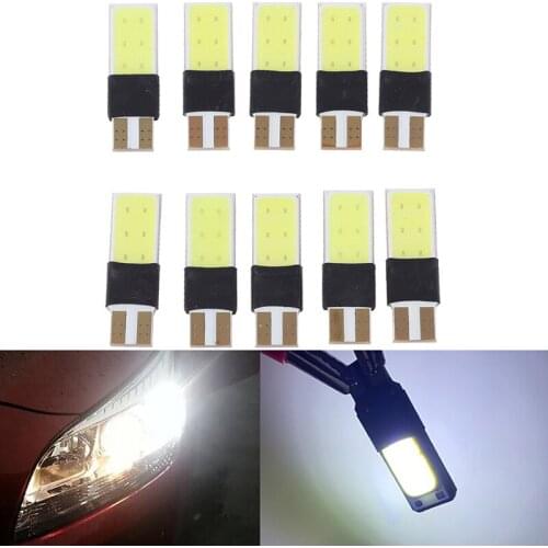 10Pcs Led Cob White T10 W5w Bulb Side Lamp Can Bus Position Indicator 35mm * 11mm Ultra Bright, Low Power Consumption