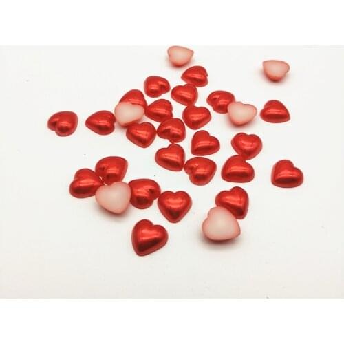 100pcs 8mm 11 Colors Mini Heart Pearls Flatbacks Cabochons Embellishments DIY Scrapbook Crafts Cardmaking