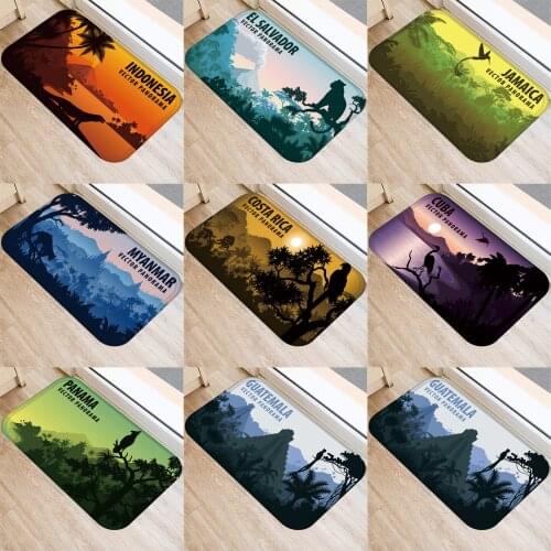 40x60cm Cute Diy Print Floor Mat Bathroom Ground Mat Slip Door Bath Pad Rug Living Room Kitchen Carpet Home Decor