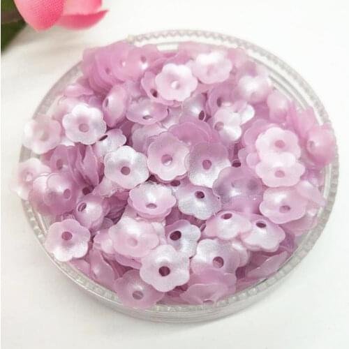 50g/lot 6mm Dull Flower PVC Cup Sequins With 1 Center Hole Plum Blossom Matte Violet DIY Sewing Accessories
