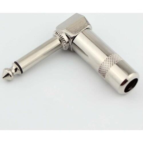 6.35mm 1/4" Right Angle Mono Speaker Guitar Amp Phono Cable Connector Adapter new