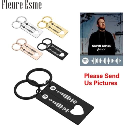 2Pcs Custom Spotify Code Keychain Keyring Scannable Playlist Song Clear Acrylic Song Keychain Gift for Friend