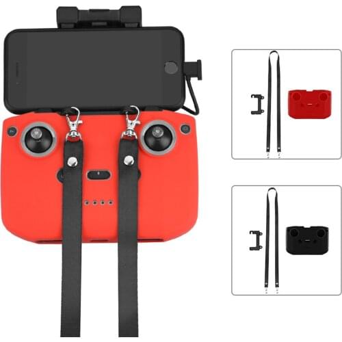 For DJI Mavic Air 2 Remote Controller Double Hook Bracket Neck Rope Lanyard Silicone Case & Tablet Stand for Mavic Air 2 Drone