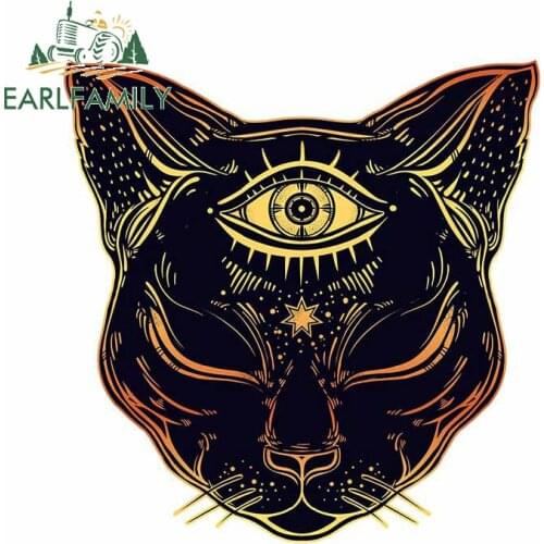 EARLFAMILY 13cm x 12.5cm for Egyptian Cat Vinyl Car Stickers Personality Custom Printing Window Decoration Decal for Vehicle