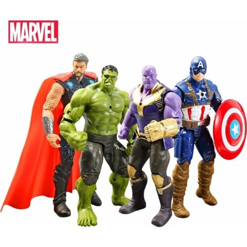 16cm Marvel Avengers Action Figure Toys Captain America Thanos Spiderman Hulk Iron Man Thor Super Hero Character Dolls Kids Gift
