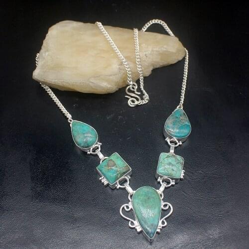 Gemstonefactory Jewelry Big Promotion 925 Silver Natural Unique Sea Sediment Ladies Women Chain Necklace 44cm 20213525