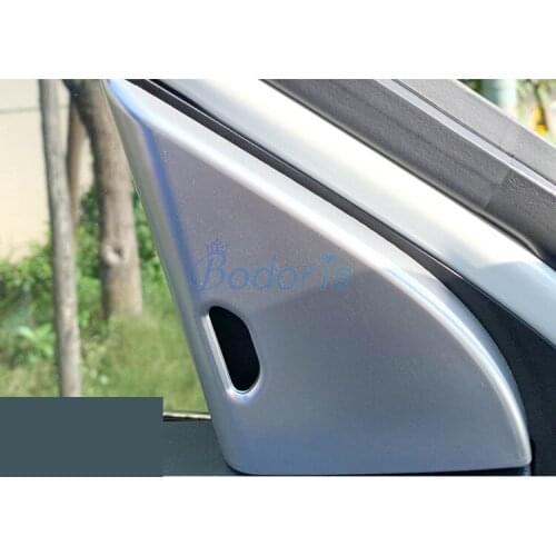 Chrome Front Door Window Inner Triangle A Column Audio Speaker Cover Sticker Trim Chrome For Nissan Kicks 2017 2018 2019 2020