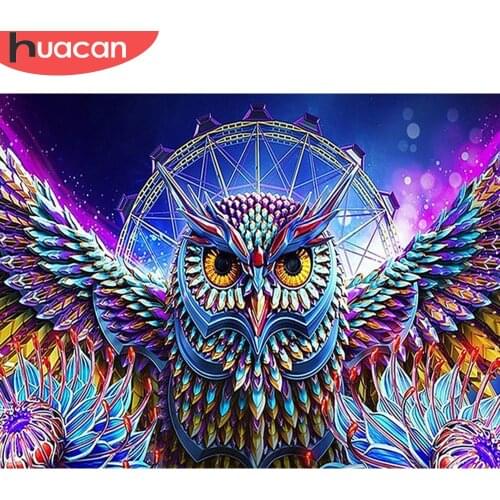 HUACAN 5d Diamond Painting Full Drill Round Animal Diamond Embroidery Owl Pictures Of Rhinestones Mosaic Decortion