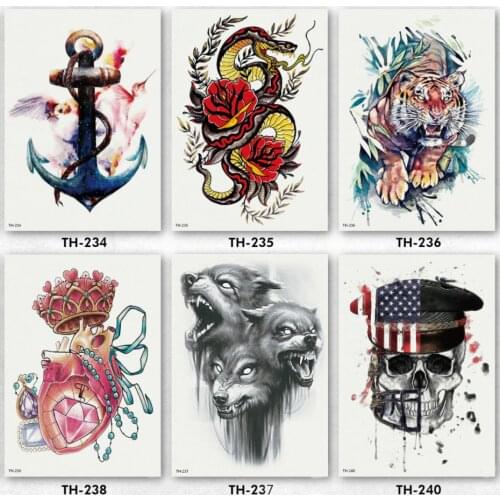 Classical Japanese Samurai Warrior Tattoo 21 X 15 CM Sized Sexy Cool Beauty Tattoo Waterproof Hot Temporary Tattoo Stickers
