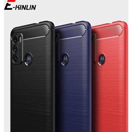 Brushed Carbon Fiber Phone Case For Motorola Moto G60 G100 G30 G10 G9 G50 G40 Fusion G8 G9 Power Lite Play Plus TPU Back Cover