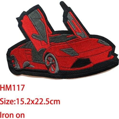 Cartoon Decorative Patch Lamborghini car icon Embroidered Applique Patches For DIY Iron on Badges Stickers on backpack,clothes