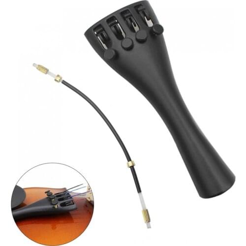 Violin Parts Kit 3/4 4/4 with Aluminum Alloy Tailpiece 4 Fine Tuners and Tail Rope Stringed Instruments